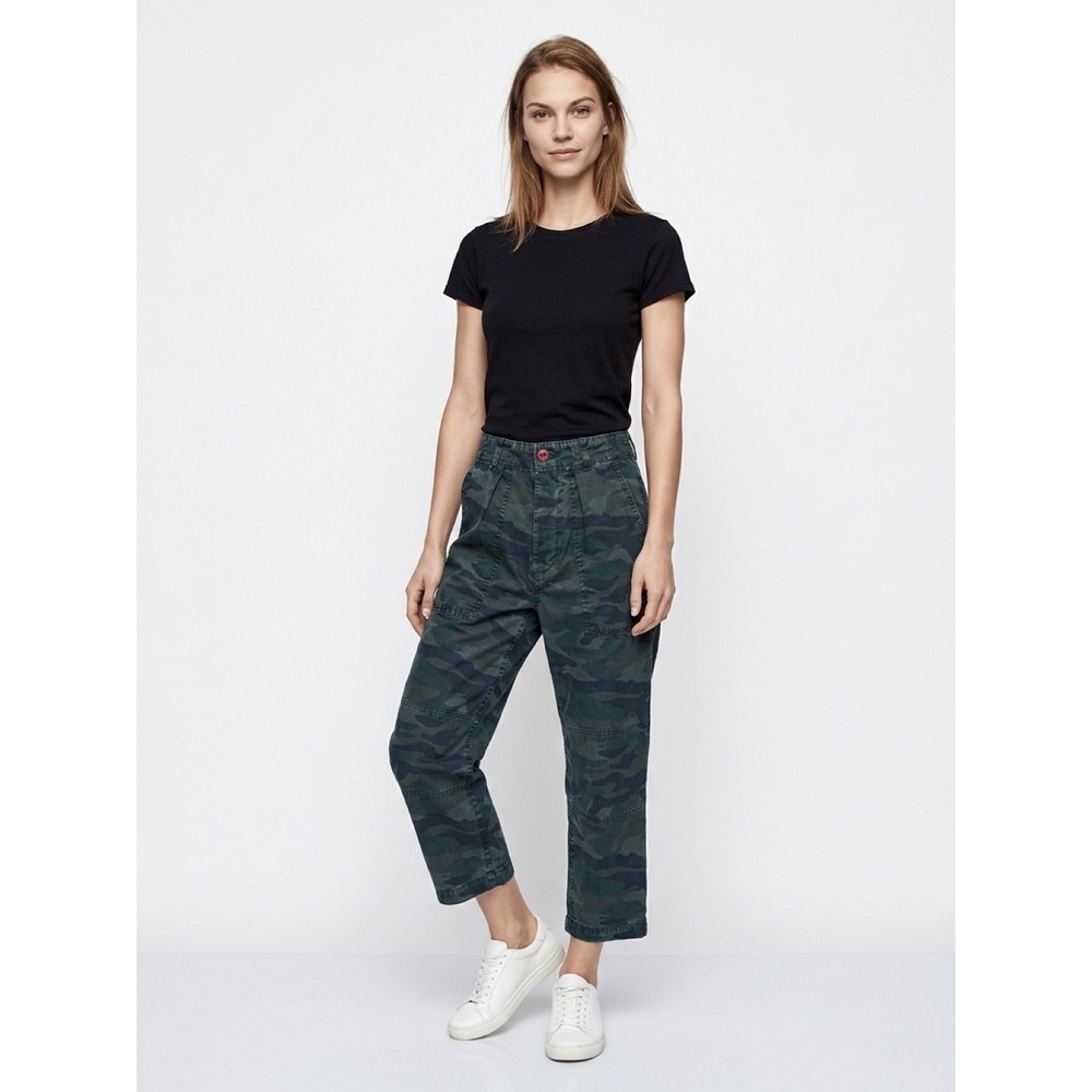 Sundry Murphy Cotton Camo Pleated Pants 24 Green Retro Urban Streetwear